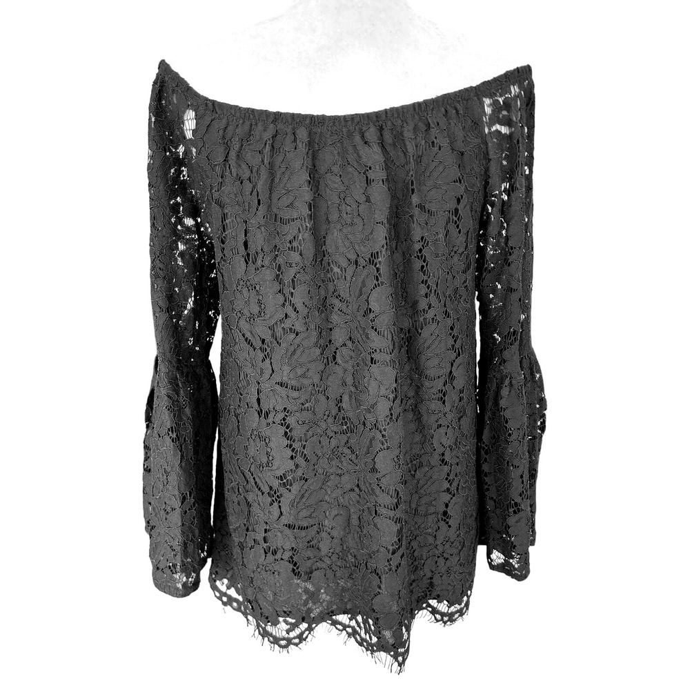Chaser Off Shoulder Lace Top M‎ Whimsigoth Fairy Bell Sleeve Romantic Sheer NEW